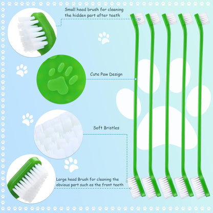 Honeydak Dog Toothbrush Bulk Dual Headed Dental Brushes Dogs Tooth Brushing Kit Long Handle Pet Tooth Brush for Puppy Large Small Cats and Most Pets Teeth Cleaning Dental Supplies(70 Pcs,Colorful)