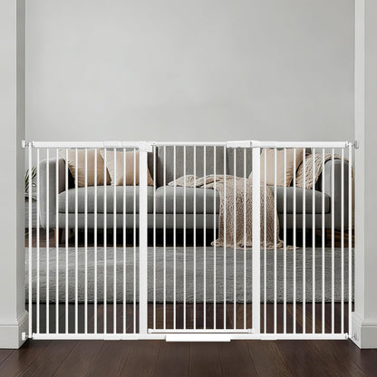 AiWMGL 40.55" Tall, 53.74-61.61 Inch Wide, 1.37" Ultra Narrow Spacing Dog Pet Baby Gate Indoor for Doorway Hallway, Pressure Mounted 54 55 56 57 58 59 60 61 Inches Wide