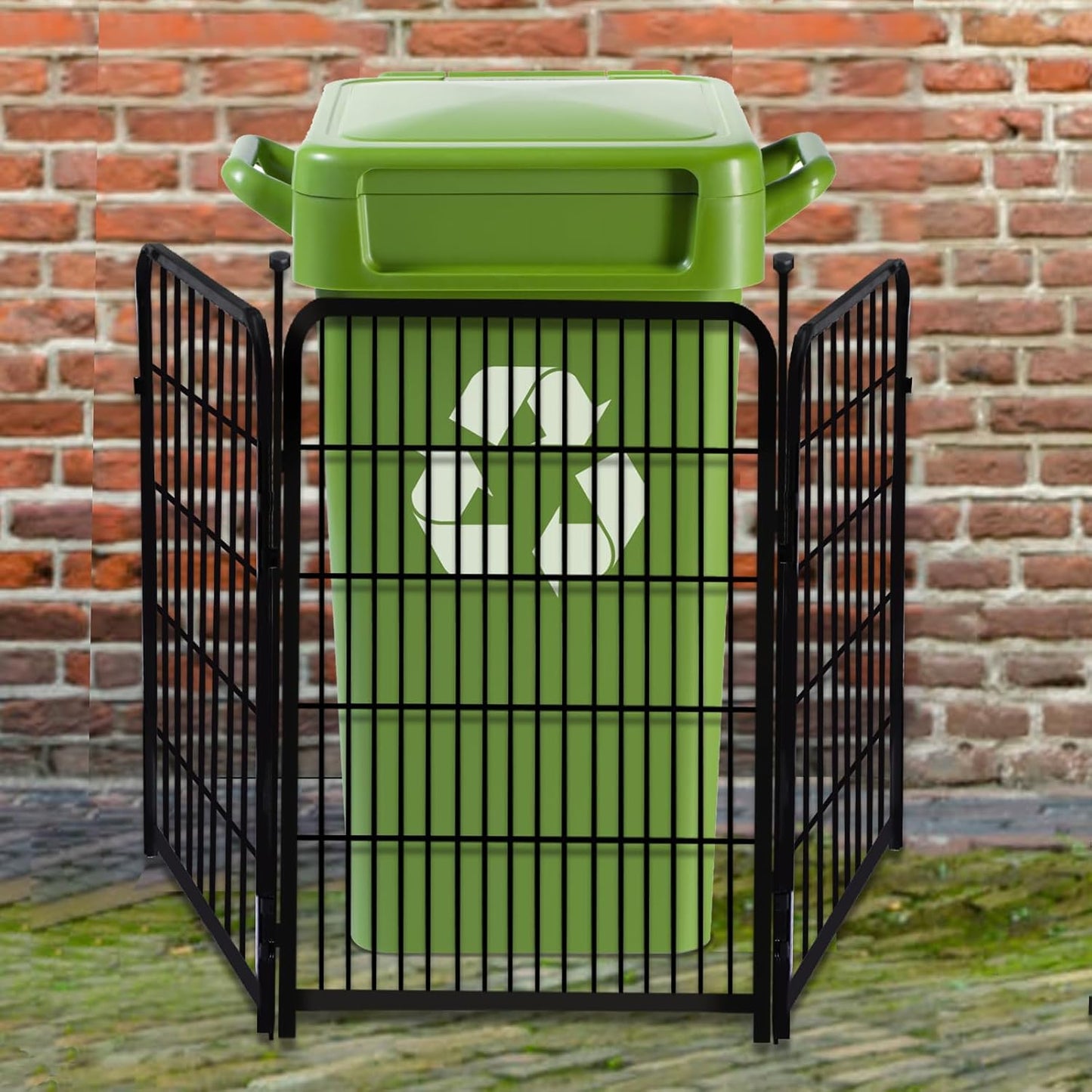 Getlay 36 in(H) Garden Fence, Wide Gate Low Threshold, 10 Panels Total 22.1 Ft(L) Heavy Duty Iron Animal Barrier Fence for Yard,Suitable for Indoor Or Outdoor Dog Fencing,Garden Border Fence
