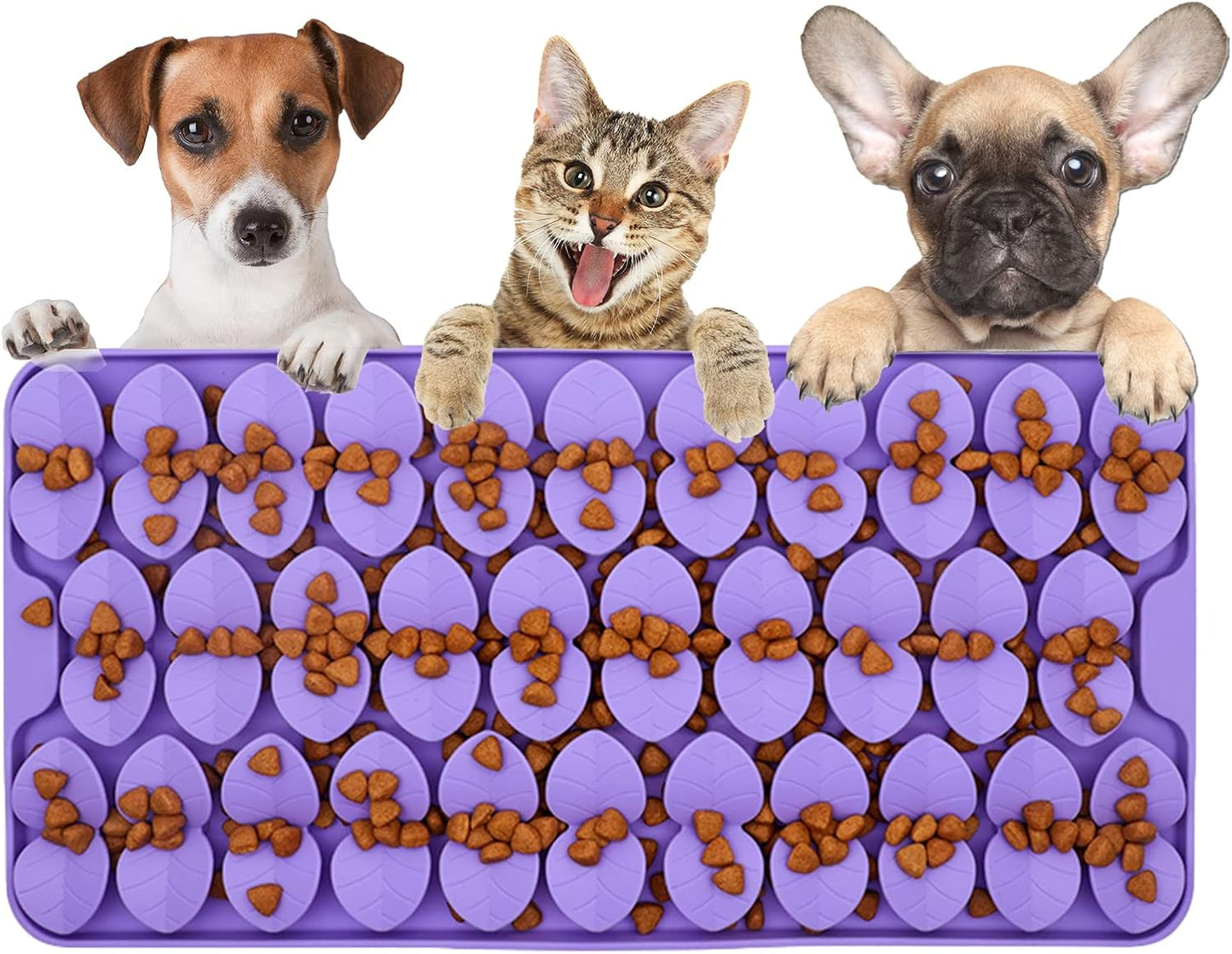Silicone Snuffle Mat for Dogs Slow Feeder Lick Mat with Suction Cups Dogs Sniff Mat Dogs & Cats Entertainment Toys for Boredom(Black)