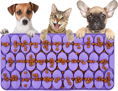 Silicone Snuffle Mat for Dogs Slow Feeder Lick Mat with Suction Cups Dogs Sniff Mat Dogs & Cats Entertainment Toys for Boredom(Black)