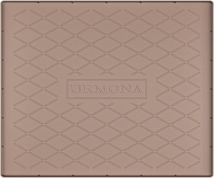 URMONA Under Sink Mat for Kitchen Waterproof, 34" x 22" Silicone Under Sink Mat for Shelf Liner Organizer, Cabinet Sink Protector Under Sink Liner for Bottom Kitchen, Bathroom(Light Grey)