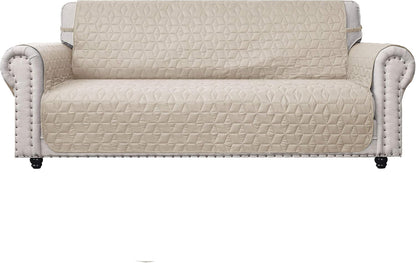 Ameritex Couch Sofa Slipcover 100% Waterproof Nonslip Quilted Furniture Protector for Dogs, Children, Pets, Machine Washable (Beige, 68")