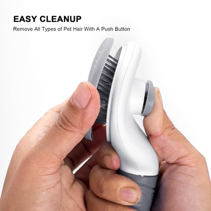 Aogeili Self Cleaning Slicker Brush, Skin Friendly Deshedding Grooming Tool for Dogs, Cats & Bunny, One-Click Release Removes Loose Undercoat, Mats & Tangles, for Long & Short Hair Shedding Pets
