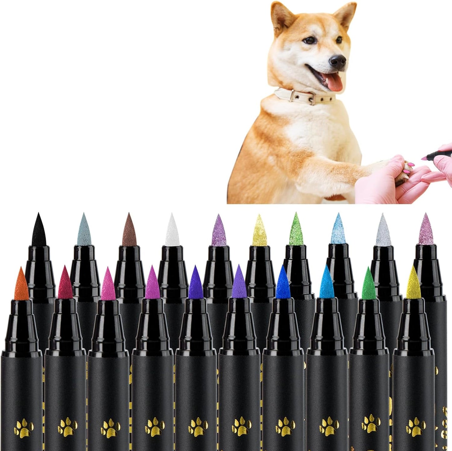 OLINGYOU 15 Colors Dog Nail Polish Pens Quick Dry, Pet Nail Polish Set for Dogs DIY Dogs Puppy Nails, Dog Safe Nail Polish Non Toxic, Odorless, Easy to Apply