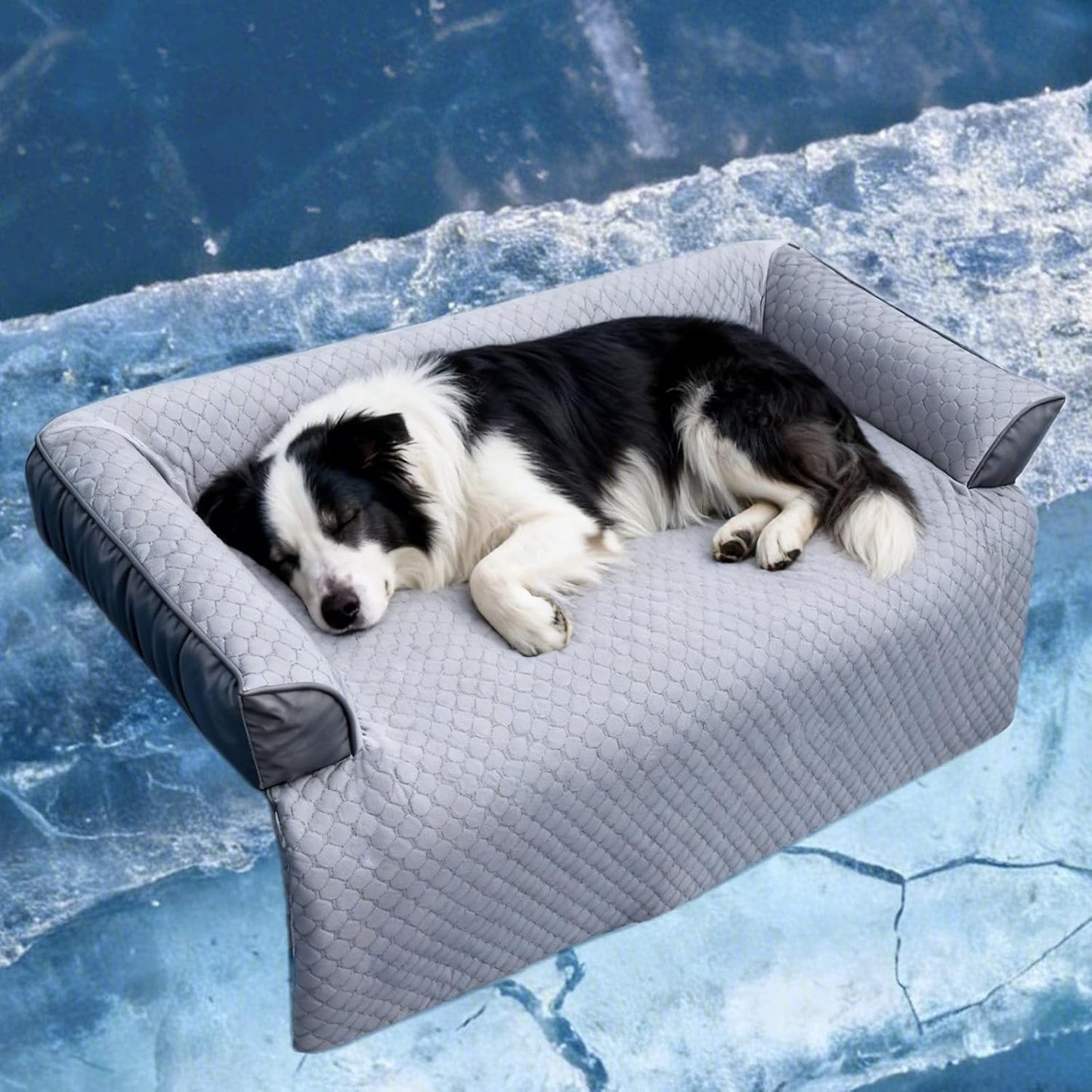 Calming Dog Bed Fluffy Plush Dog Mat for Furniture Protector with Removable Washable Cover for Large Medium Small Dogs and Cats (Large, Light Grey)
