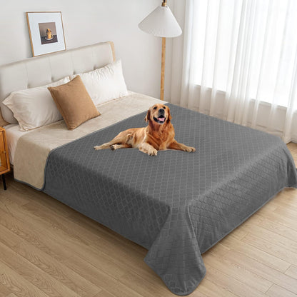 fuguitex Waterproof Dog Blanket Bed Cover Dog Crystal Velvet Moroccan Fuzzy Cozy Plush Pet Blanket Throw Blanket for Couch Sofa(40 * 60 inch, Cream+Beige)