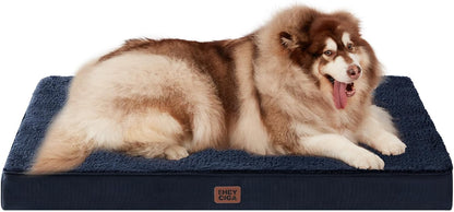 EHEYCIGA Orthopedic XL Dog Beds for Extra Large Dogs with Removable Washable Cover for Crate, Grey, 41x27