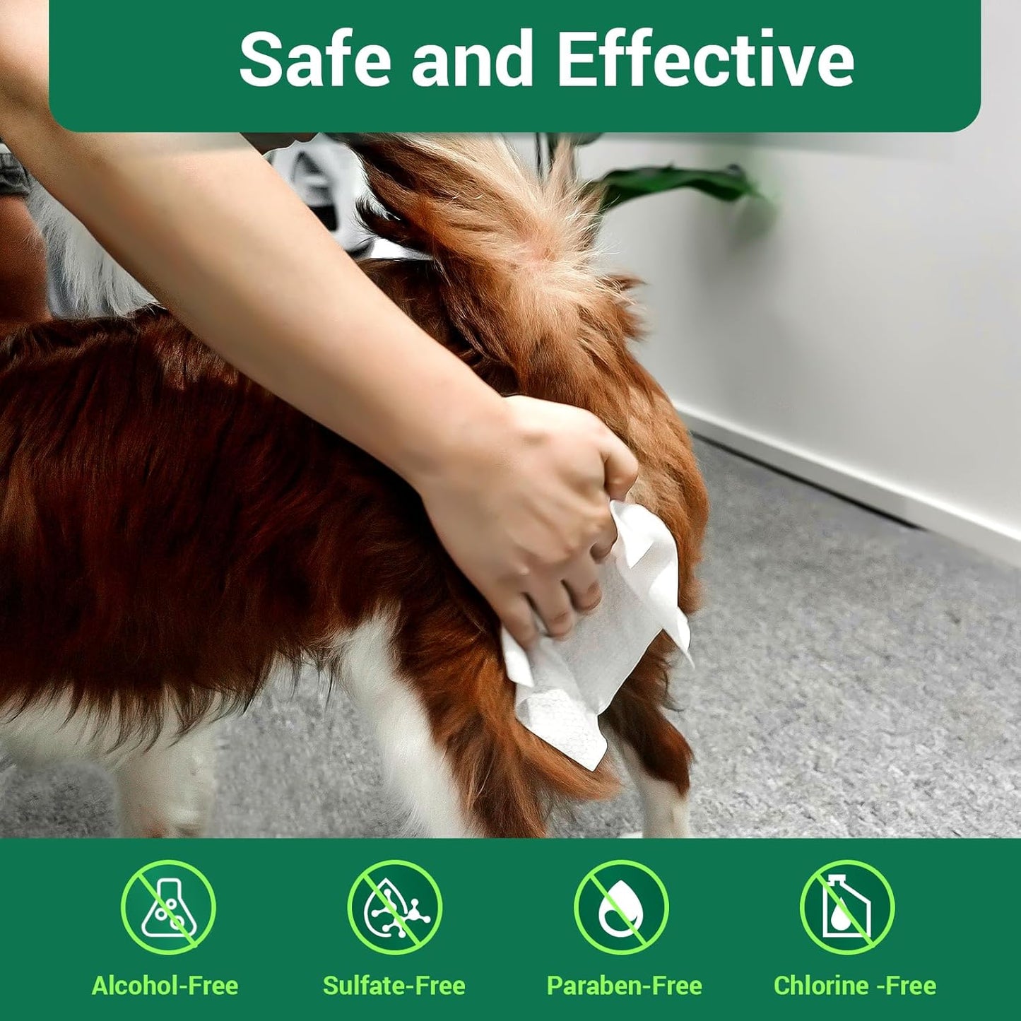 32 PCS Unscented Extra Thick Pet Bathing Wipes for Dogs & Cats, Dog Wipes Washing Gloves, Cleaning & Deodorizing Grooming Gloves for Daily Care and Traveling with EDI Water, Glycerin, Aloe Extract