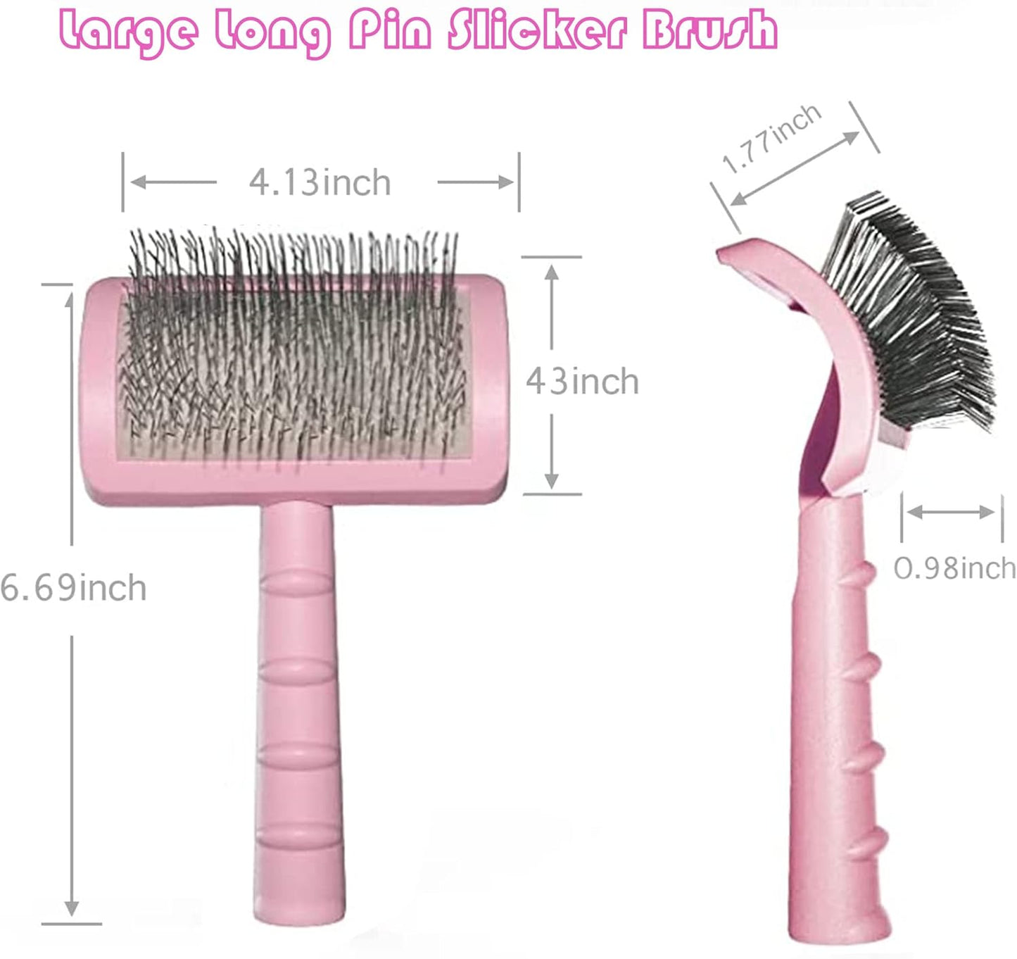 Large Slicker Brush for Dogs,Cats,Extra Long Pin Shedding Brush for Long Haired Dog,Cat, Pet Grooming for Thick Undercoat Curly Hair,25mm(1"),Green