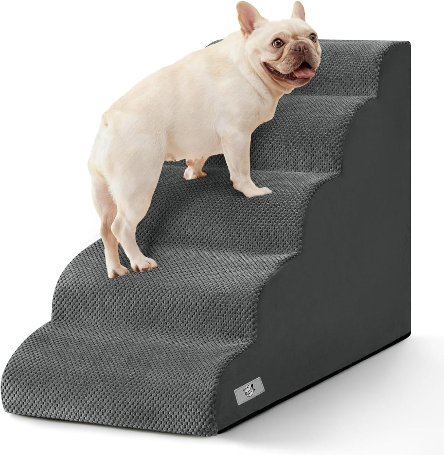 Airpanda Dog Stairs for Small Dogs and Cats – 3 Step Pet Ramp for Couch & Sofa, Non-Slip Dog Steps for Pets, Washable Cover, High-Density Support Foam for Easy Climbing,Beige