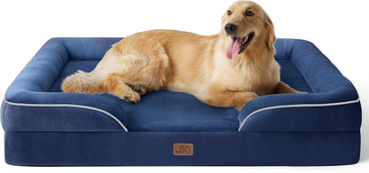 Bedsure Orthopedic Dog Bed Medium Size Dogs - Washable Small Medium Dog Cat Bed Waterproof, Comfort Cats Couch Sofa with Washable Removable Cover, Pets Bed with Nonskid Bottom, Grey, 28"