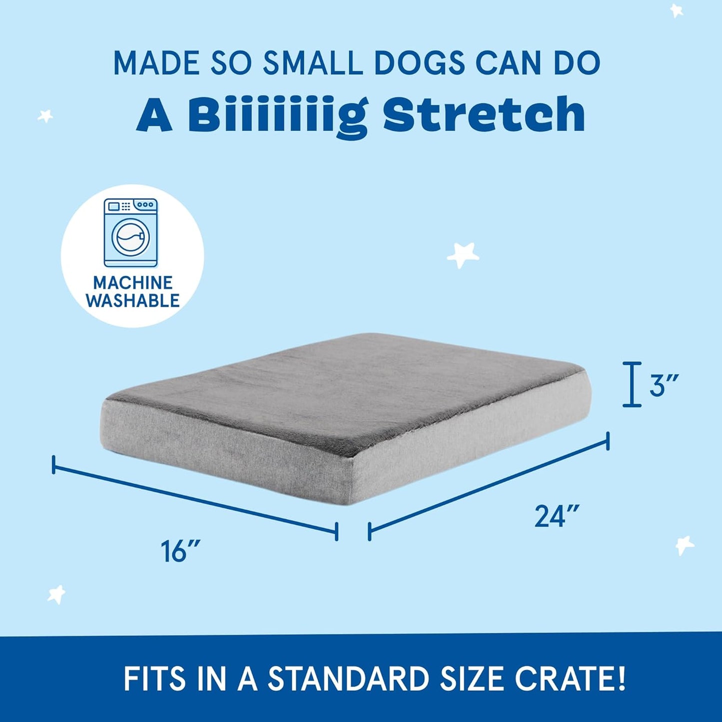 Barkbox Orthopedic Dog Bed with Memory Foam, Premium Comfort for Dogs and Puppies, Large Sized Dog Bed for Joint Relief and Restful Sleep, Durable and Easy to Clean - Grey, Large