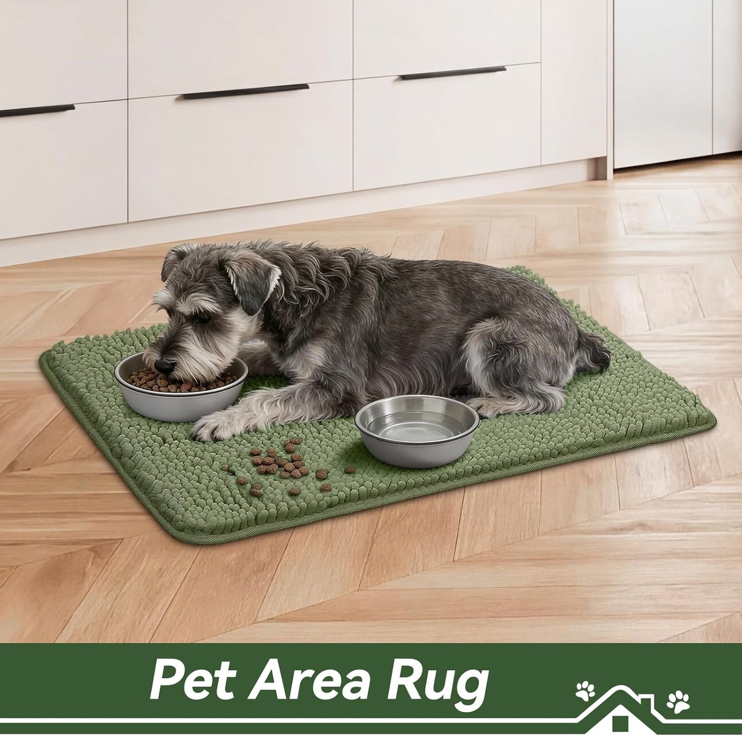 Bcoimo Super Absorbent Dog Door Mat, 30"*20" Anti Slip Mat for Muddy Paws, Pet Rugs for Dirty Paws Washable that Absorbs Moisture and Dirt, for Dog Cage and Pet Resting Carpet