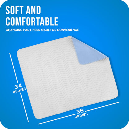 Utopia Bedding Washable Pee Pads for Dogs 34" x 36" (Pack of 4), Waterproof Incontinence Bed Pads for Adults, Elderly and Kids, Heavy Absorbency Pet Training Pads for Sofa and Couch (Green, Blue)