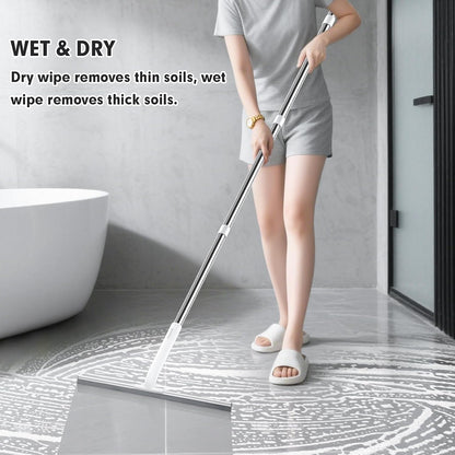 Rubber Squeegee Broom for Floor,62" Long Handle Window Squeegee, Silicone Pet Hair Remover,Magic Squeegee Broom for Indoor Cleaning,Cleans Glass, Hair, fine dust, Liquids, Suitable Smooth Floors, Rugs