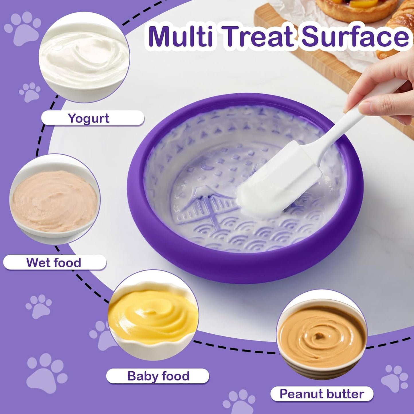Dog Lick Bowl, BPA Free Silicone Slow Feeder Licking Mat with Strong Suction for Dog, Non-Slip Freeze Licking Bowl for Anxiety Relief & Boredom, Dishwasher(Blue, Large)