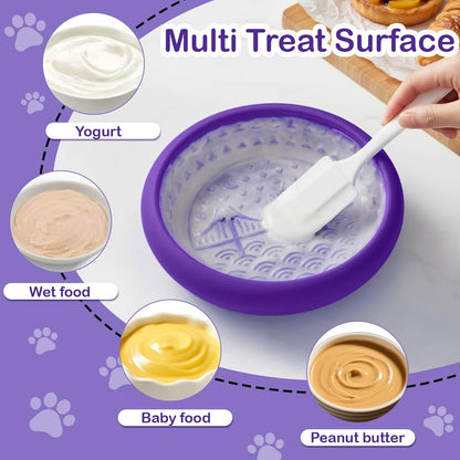 Dog Lick Bowl, BPA Free Silicone Slow Feeder Licking Mat with Strong Suction for Dog, Non-Slip Freeze Licking Bowl for Anxiety Relief & Boredom, Dishwasher(Blue, Large)
