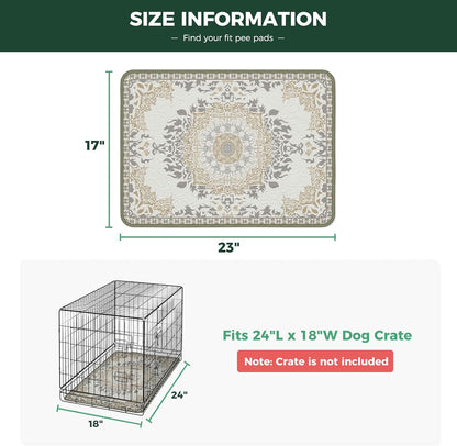 FXW Washable Pee Pads for Dogs, Puppy Pads with Super Absorbent, Specifically Designed for FXW Rollick/Homeplus 24inch 6 Panels Dog Playpen, 39" x 63" Rectangle, Khaki, 1 Pack