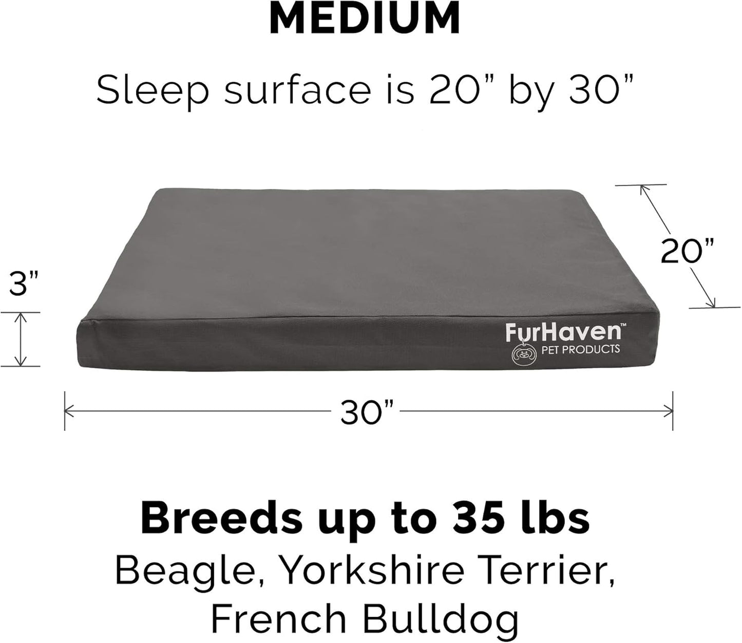 Furhaven Replacement Dog Bed Cover Water-Resistant Indoor/Outdoor Logo Print Oxford Polycanvas Mattress, Washable - Chestnut, Large