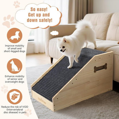 VavoPaw Dog Ramps for Small Dogs, Dog Steps for Couch with Non-slip Cover and Pads, Gentle Slope Ramp for Dogs to Get on Bed, Couch, Patio, Window Sill, Car, Easy up and down Pet Ramps for Puppy, Cats