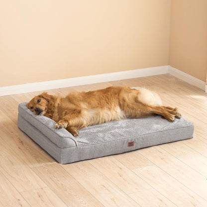 EHEYCIGA Orthopedic Dog Bed Medium Size Dogs, Memory Foam Dog Bed with Washable Removable Cover, Waterproof Pet Sofa Couch for Crate with Nonskid Bottom, 30x20x6, Grey