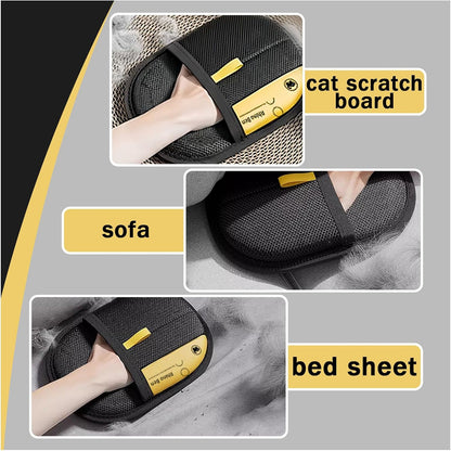 3pcs Pet Hair Remover, Electrostatic Pet Hair Removal Gloves, Reusable Cat & Dog Hair Remover for Couch, Furniture, Carpet, Curtain, Upgraded Animal Fur Removal Tool, Cat Grooming Gloves