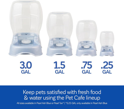 Petmate Pet Cafe Cat and Dog Water Dispenser - Water Bowl for Cats and Dogs, USA Made, 1.5 GAL, Pearl Ash Blue