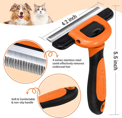 MIU COLOR Pet Grooming Brush, Deshedding Tool for Dogs & Cats, Effectively Reduces Shedding by up to 95% for Short Medium and Long Pet Hair