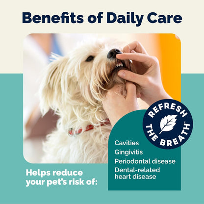 Vetnique Dentabliss Cat & Dog Teeth Cleaning Dental Wipes, Dog Toothbrush Alternative Finger Mitt Pet Wipes, Tartar & Breath Freshener, Vet Formulated Pet Dental Care, 50ct (Peppermint Flavored)