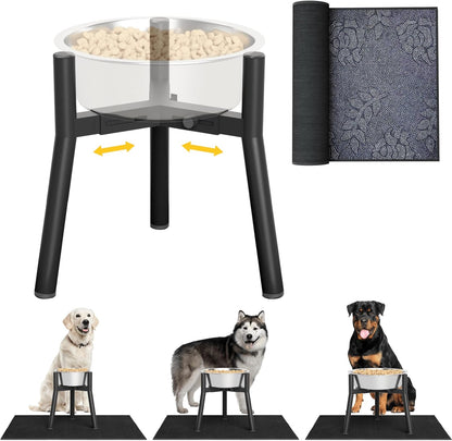 Elevated Dog Bowls for Large and Extra Large Dogs, Adjustable Width Dog Bowl Stand for 7-10.6" Wide Bowls, Food and Water Feeder, 13.7 in Tall Single Holder (Bowl Not Included)