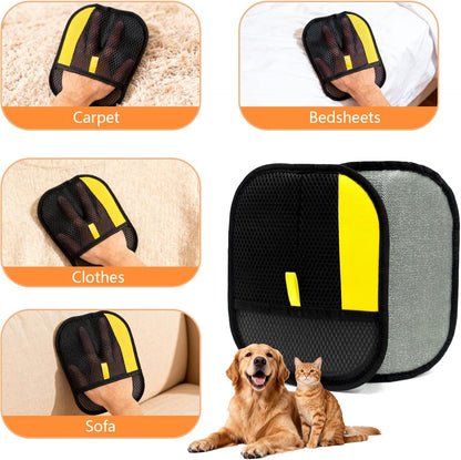 Pet Grooming Gloves for Cats & Dogs – Gentle Deshedding & Massage Brush Glove, Efficient Hair Remover with Static Adsorption, Soft Silicone Tips, Easy to Clean & Comfortable Fit