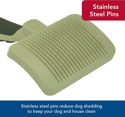 Coastal Pet Safari Dog Self-Cleaning Slicker Brush - Dog Deshedding Brush - Prevents Mats and Tangled Hair - For Dogs with Short or Long Hair - Large - 8" x 4.5"