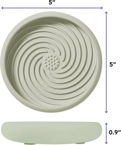 Awoo Lick Dish - Silicone Lick Mat + Slow Feeder for Cats & Small Dogs - Non-Slip Design with Suction Cups - Dishwasher Safe, Extends Mealtime, Reduces Anxiety (Periwinkle)