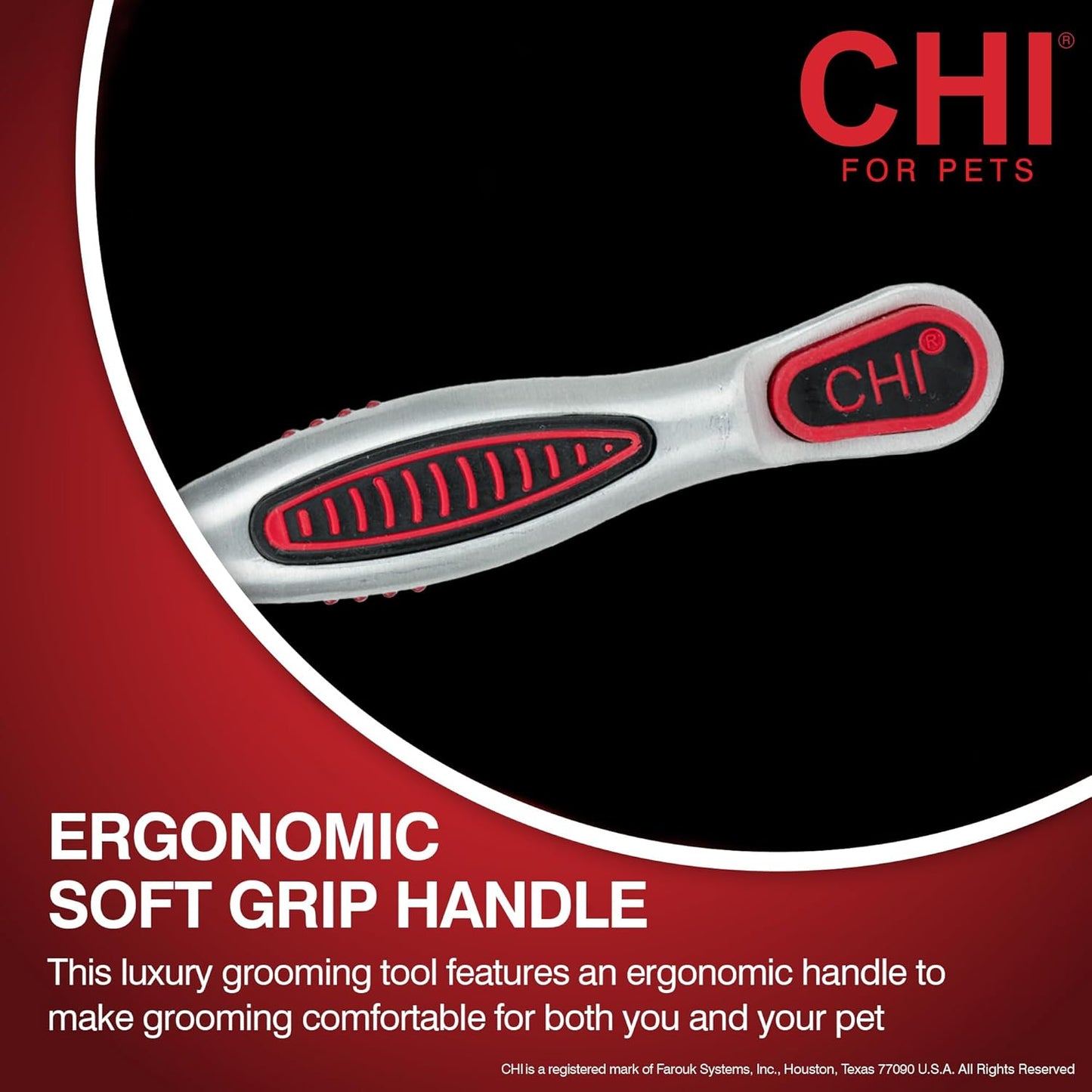 CHI for Dogs 2 in 1 Dematting and Deshedding Rake, Dual Head Dog Grooming Tool with Wide Tooth Dematting Rake and Fine Deshedding Rake, Detangler Comb for Thick Double and Long Dog Coat