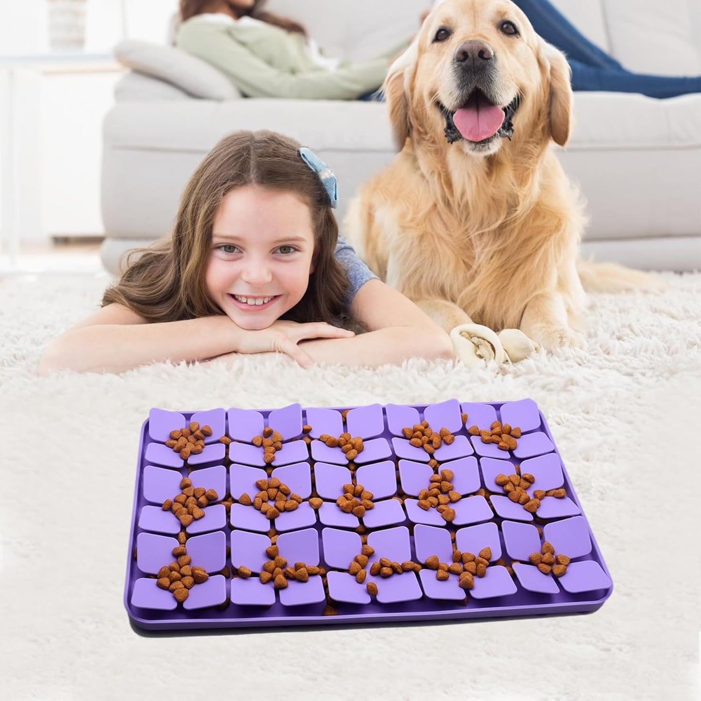 Small Silicone Snuffle Mat for Small Dogs Puppy Cat Slow Down Eating,Slow Feeder Lick Mat for Dry Wet Food for Pet Training Smell,Encourages Natural Foraging Skill,Relieving Stress