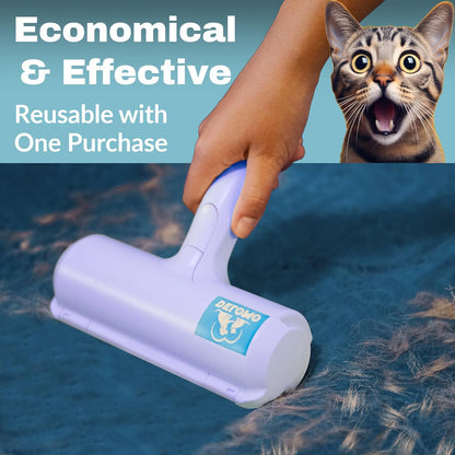 DELOMO Pet Hair Remover Roller: Reusable Lint Roller with Large Fur Bin - Portable Cat and Dog Hair Remover for Couch, Bedding, Car, Rugs & Furniture, Effective and Eco-Friendly, for Multi-Pet Homes