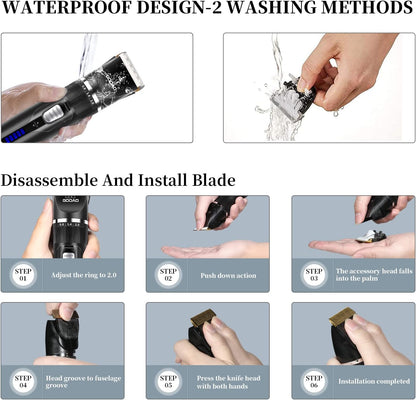 Dog Clippers for Grooming,Dog Grooming Kit for Heavy Thick Hair&Coats/Low Noise Rechargeable Cordless Hair Trimmer/Pet Shaver with Paw Trimmer for Small & Large Dogs Cats