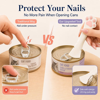 Meow&Woof Cover for Pet Can Food/Cat Wet Food Spoon/Lid for Dog Cans/Cute Paw Shape One Lid One Spoon Pack (Gray)
