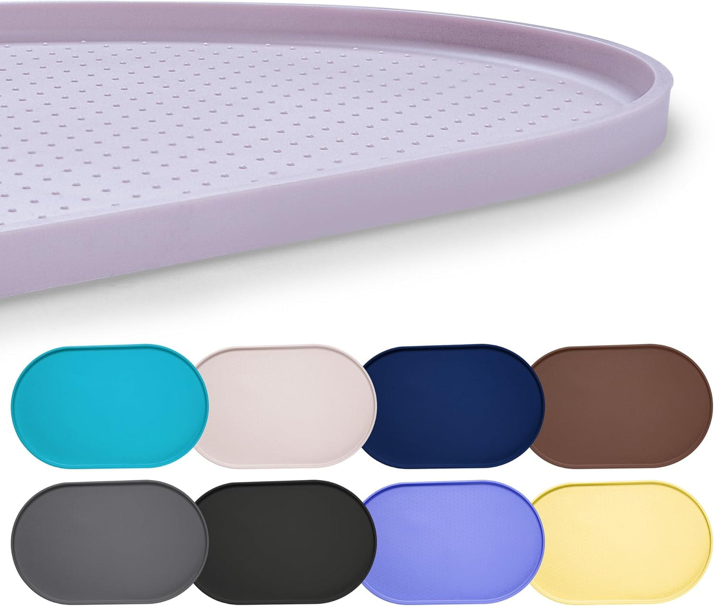 Hubulk 100% Waterproof Silicone Pet Feeding Mat with Raised Edge for Food and Water, Dog Bowl Mats, Cat Bowls Placemat with High Lip Protects Floor for Cats and Dogs (Gray, 19" L x 12" W)