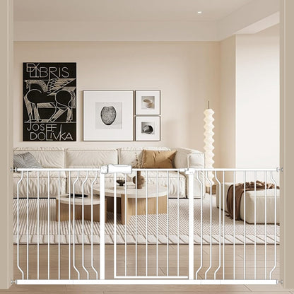 ALLAIBB Extra Wide Pressure Mount Baby Gate Auto Close Metal Child Dog Pet Safety Gates with Walk Through for Stairs,Doorways,Kitchen and Living Room (62.02-66.93"/158-170cm)