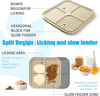 Honomastry Lick Mat for Dogs, Premium Lick Pad with Suction Cups for Dog Anxiety Relief, Slow Feeder Dog Bowls, Bathing, Grooming and Training.
