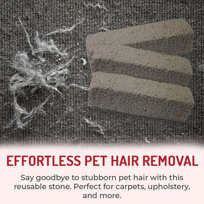 Pet Hair Remover Rock – 3 Pack Reusable Dog & Cat Hair Cleaner for Carpet, Upholstery & Auto Interiors – Easy Lint & Fur Removal Tool – No Roller or Brush