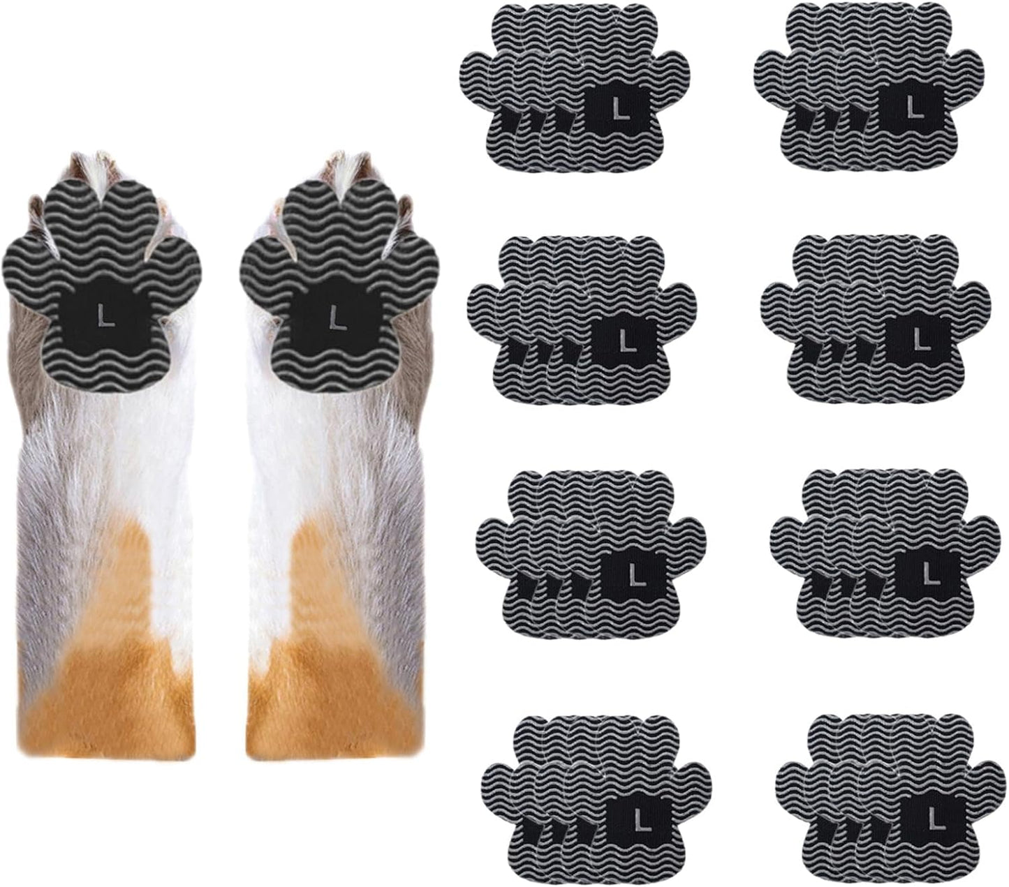 Dog Paw Protector Anti Slip Toe Grips Paw Pads for Dogs Traction, 8 Sets 32 Pads Disposable Self Adhesive Resistant Dog Shoes Boots Socks Replacement Dog Grippers for Senior Dogs (Rose Red3, S)