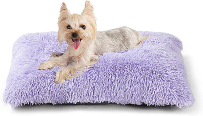 EHEYCIGA Fluffy Dog Crate Bed for Medium Dogs, Plush Faux Fur Crate Pad, Calming Anti Anxiety Medium Dog Bed, Washable Soft Warm Crate Mat with Non-Slip Bottom