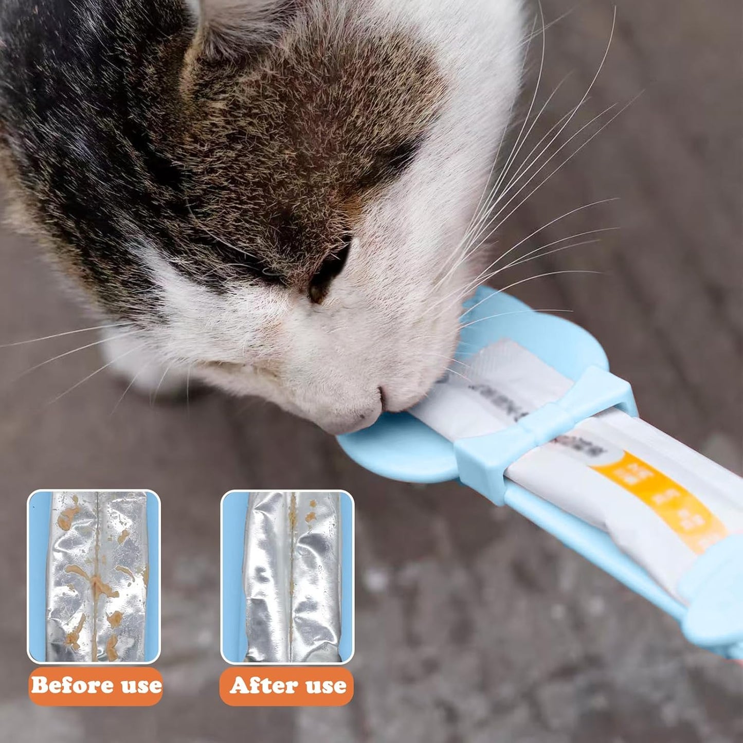 Pet Can Opener & 3 Pcs Cat Food Can Lids | Universal BPA Free Silicone Covers & Multi-Function Wet Food Spoon for Cat and Dog Food(Dark Blue)