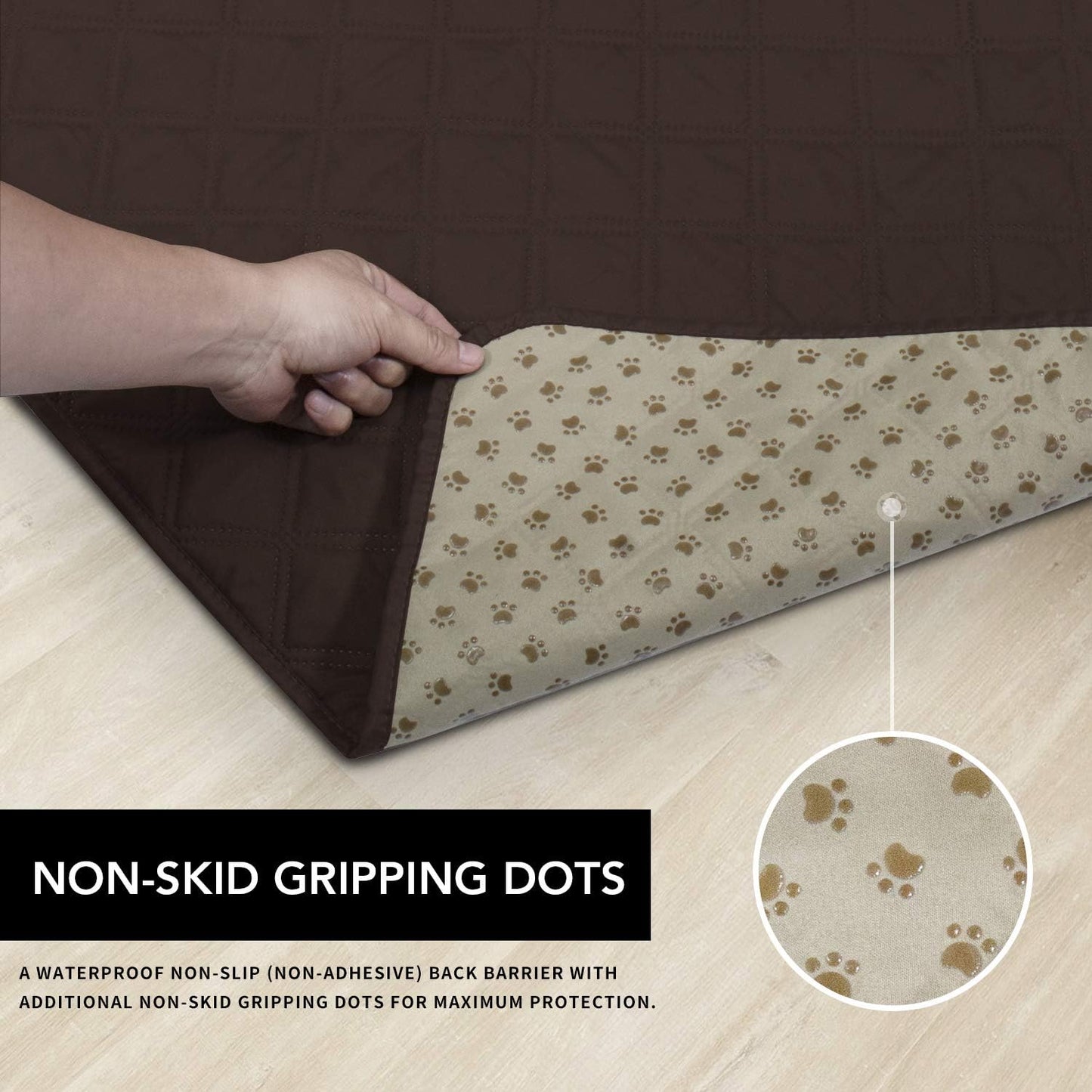 Easy-Going 100% Waterproof Dog Bed Cover, Non-Slip Pet Blanket for Furniture, Washable Couch Cover, Repleasement Sofa Cover (68x82 in,Gray)