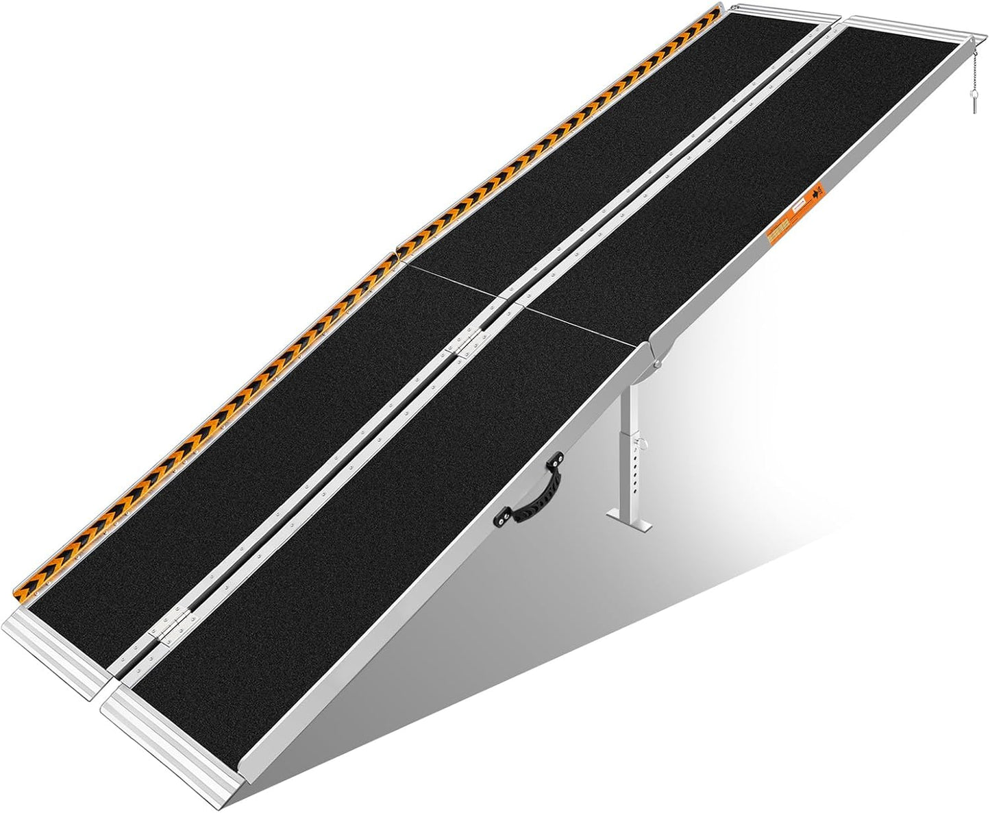 FACHNUO 2 Feet Portable Wheelchair Ramp, Non-Skid Aluminum Handicap Ramps with Handle, Folding Threshold Wheel Chair Ramp for Home Steps, Stairs, Entry, Doorways, Applicable Height 2-6 inches
