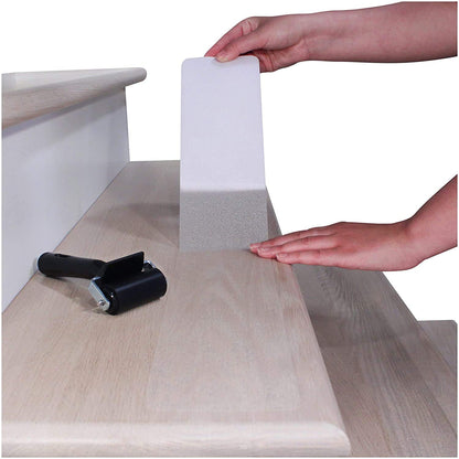 FINEHOUS 32"x4" Non-Slip Stair Treads Tape (15-Pack) - Clear Anti-Slip Indoor Strips