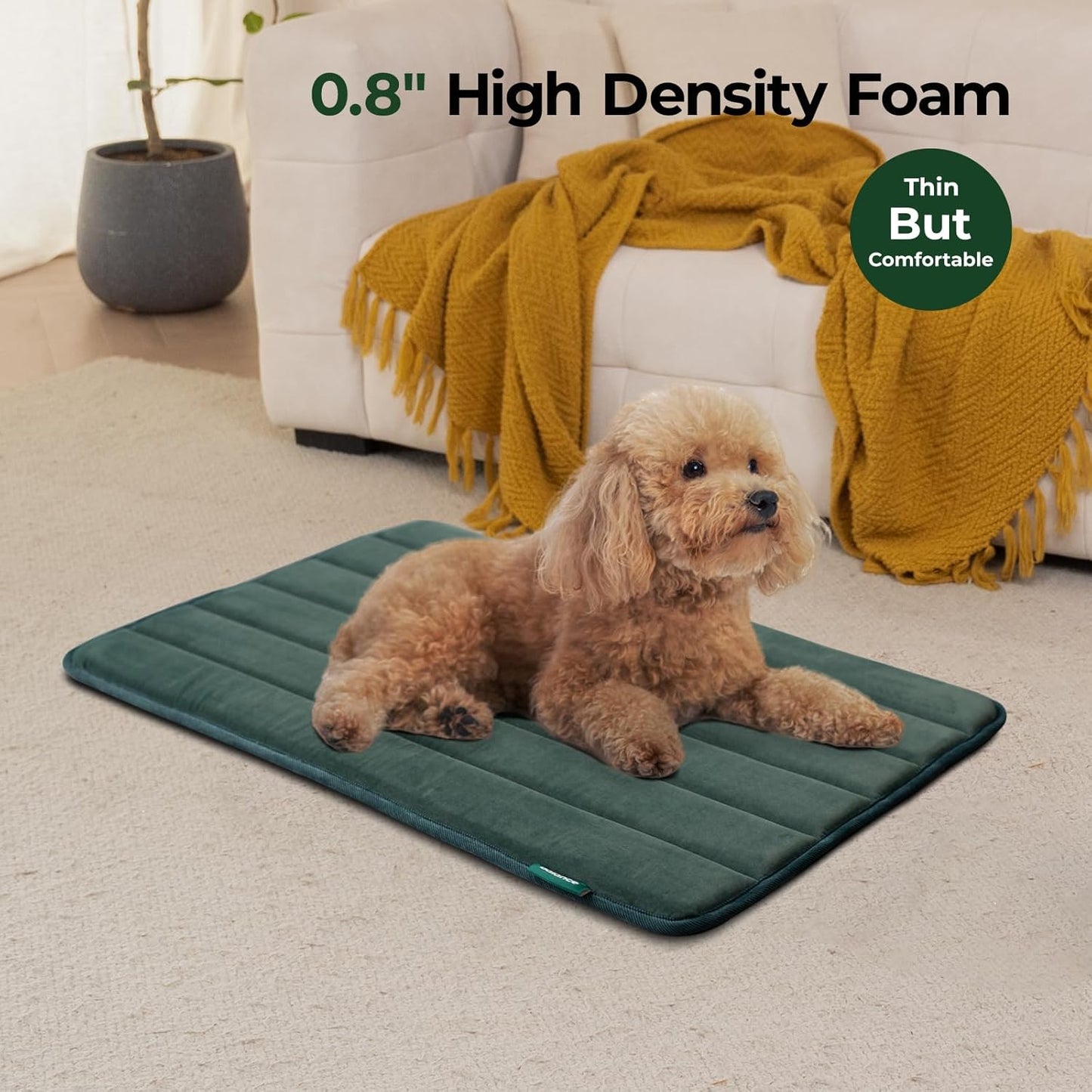 BALANCE Dog Crate Pad, Dog Foam Crate Mat Kennel Pad, Washable Water-Resistant Pet Bed Flat Dogs Cage Mat for Small Dogs